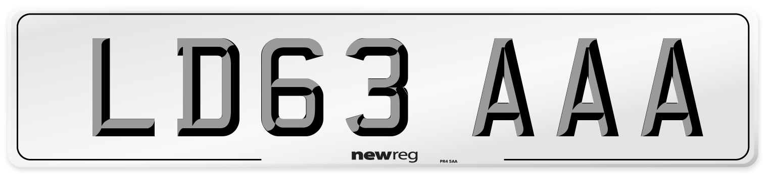 LD63 AAA Number Plate from New Reg